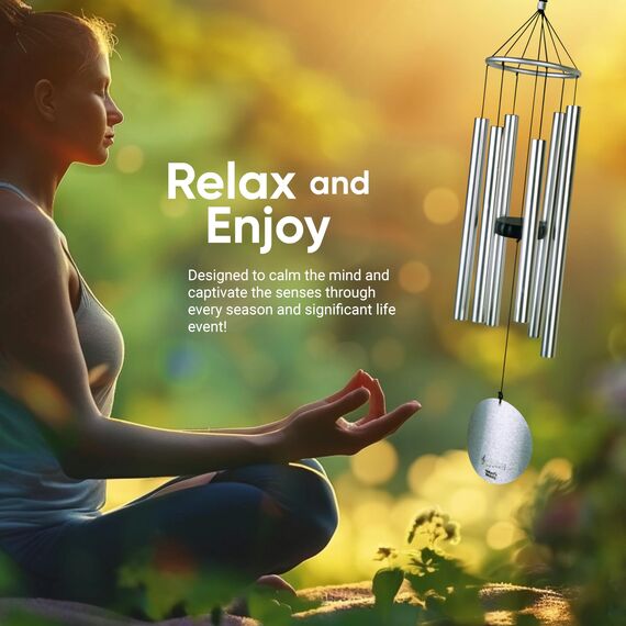 NATURE'S MELODY - Aureole Tunes Klangspiel, ca. 42 Zoll / ca. 106 cm, silberfarben