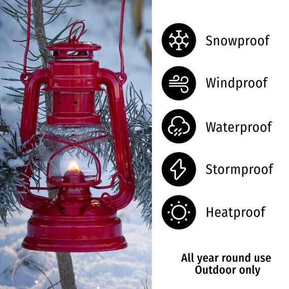 Feuerhand Sturmlaterne Baby Special 276 Zink - Für Garten, Camping & Balkon - traditionelle Petroleumlampe - Mit 20 Stunden Leuchtdauer - Made in Germany