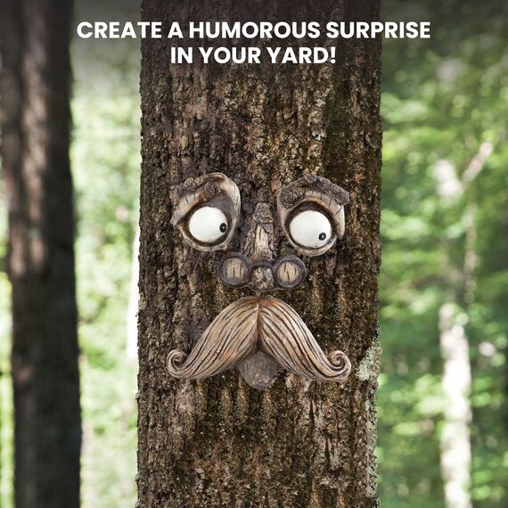 Bits and Pieces - Alter Mann Baumgesicht - Gartendeko - Freiluft Skulptur - 4 Teile