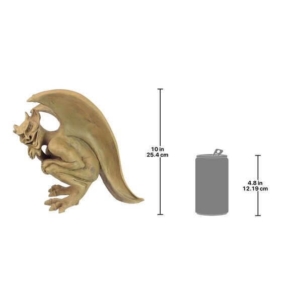 Design Toscano Legende von Cambridge hüpfender Wasserspeier Gothic-Dekostatue, Polyresin, gotischer stein, 32 cm