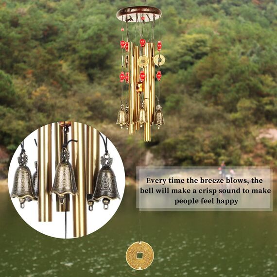Windspiel-Glocke, chinesische Metallglocke, Feng Shui, Glücksbringer Heimdekoration
