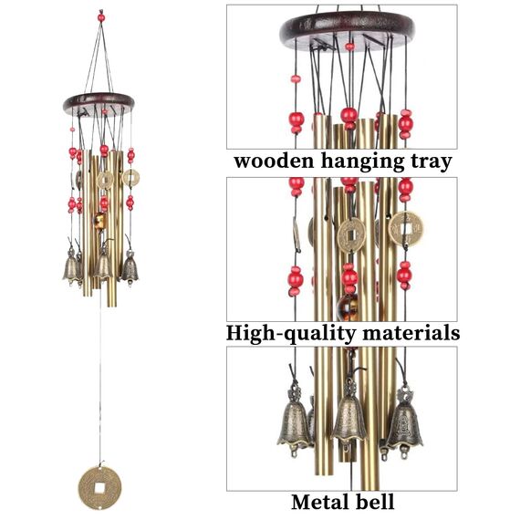 Windspiel-Glocke, chinesische Metallglocke, Feng Shui, Glücksbringer Heimdekoration