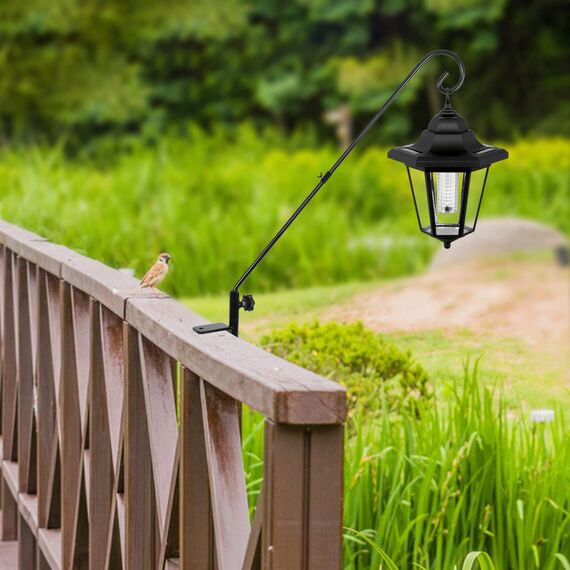 FEED GARDEN, robuster Deckhaken für Geländer, 78,9 cm, rutschfeste Klemme, 360 Grad drehbar, zum Aufhängen von Vogelfutterspendern, Pflanzen, Laternen, Drahtkörben, Windspielen, Schwarz, 2 Stück