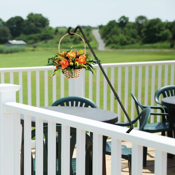 FEED GARDEN, aktualisierte Version, Hänger für Vogelfutterspender, verstellbar, 109,9 cm, Deckhaken für Geländer, 360 Grad drehbar, robuste Hängehaken für Vogelfutterspender, Windspiele, 2 Stück