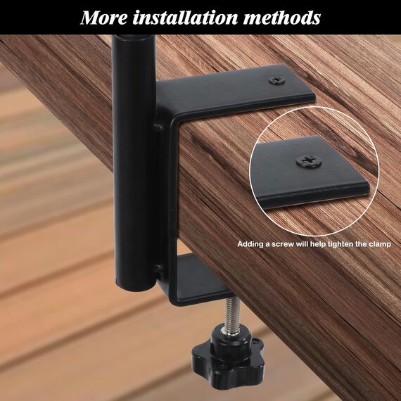 FEED GARDEN, verstellbarer Deckhaken, 73,9 cm, solide Stahl-Deckhänger für Vogelfutterspender, Laternen, Blumenkörbe, Drahtkörbe für Suet-Futter, mit Klemme, Schwarz, 2 Stück