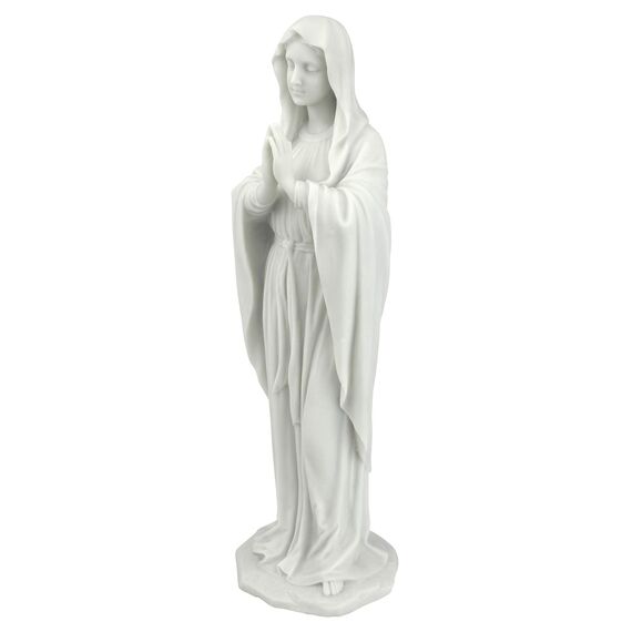 Design Toscano Heilige Jungfrau Maria Statue aus Marmor - Kunstharz, Maße: 9 x 3,5 x 29 cm