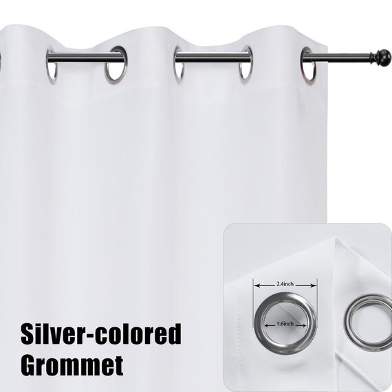 BONZER Breite wasserdichte Outdoor-Vorhänge für Terrasse, schwer, Privatsphäre, Sonnenlicht blockierend, Ösen, Außenvorhänge für Veranda, Pergola, Pavillon, 1 Stück, 275 x 213 cm, Weiß