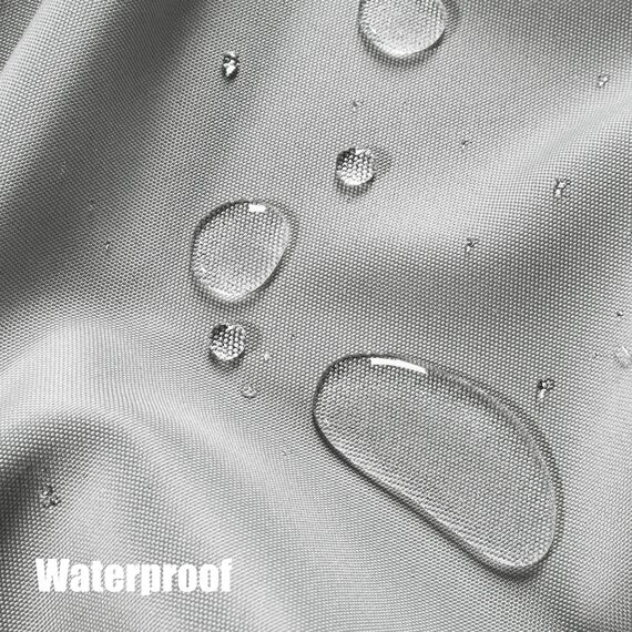 Bonzer wasserdichte Vorhänge für Innen- und Außenbereich, dick, Privatsphäre, breite Ösen, Vorhänge für Schlafzimmer, Wohnzimmer, Veranda, Pergola, 1 Stück, 275 x 213 cm, Silber