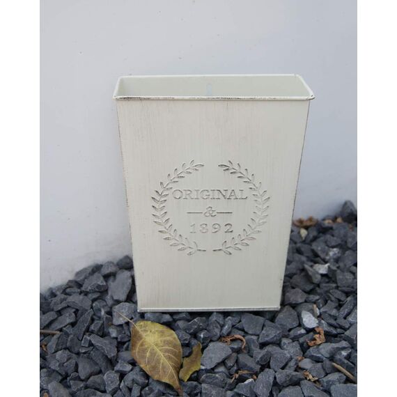 LESEN Set mit 2 Bauernhaus-Metall-Wand-Pflanzgefäßen, rustikale Wanddekoration, Land-hängende Wandvase, Box für Pflanzen, Blumen, Heimdekoration