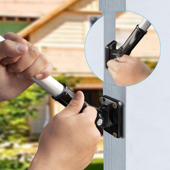 Anley Multi-Position Flaggenstangen-Montagehalterung mit Hardware - Aus Aluminium - Stark und rostfrei - 1 "Durchmesser (schwarz)