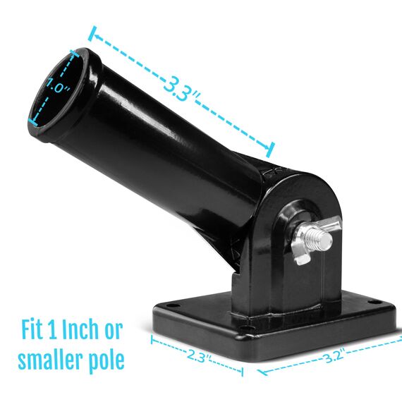 Anley Multi-Position Flaggenstangen-Montagehalterung mit Hardware - Aus Aluminium - Stark und rostfrei - 1 "Durchmesser (schwarz)