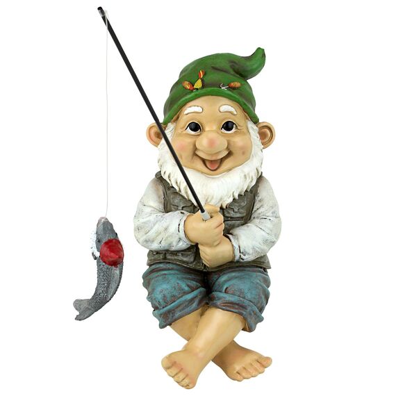 Design Toscano Ziggy The Fishing Gnome Statue Garden Ornament, mehrfarbig