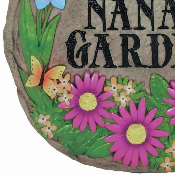 Spoontiques, Garten-Dekor, Trittstein mit Motiv: Nana's Garden, Dekostein für Garten, Harz