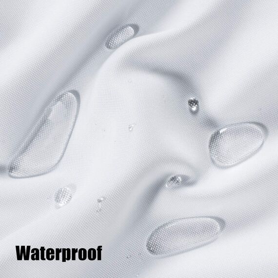 Bonzer Outdoor-Vorhänge für Terrasse, wasserdicht, dick, Privatsphäre, breite Ösen, Sonnenlicht, blockierend, Außenvorhänge für Veranda, Pergola, Pavillon, Deck, 1 Bahn, 275 x 244 cm, Weiß