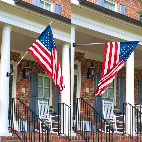 Anley Multi-Position Flaggenstangen-Montagehalterung mit Hardware - Aus Aluminium - Stark und rostfrei - 1 "Durchmesser (schwarz)