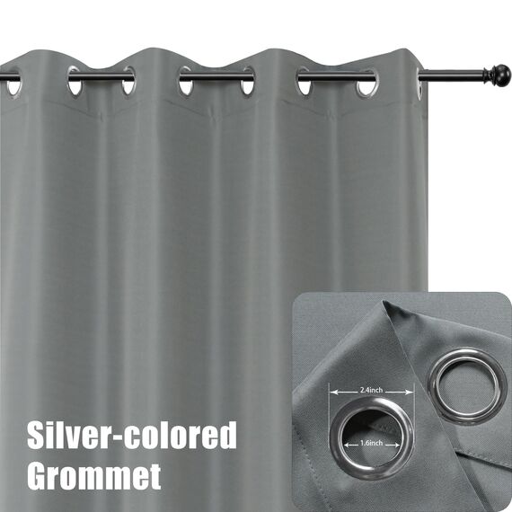 BONZER Outdoor-Vorhänge für Terrasse, wasserdicht, dick, Privatsphäre, Ösen, Sonnenlicht blockierend, Außenvorhänge für Veranda, Pergola, Pavillon, Deck, 1 Stück, 137 x 274 cm, Grau