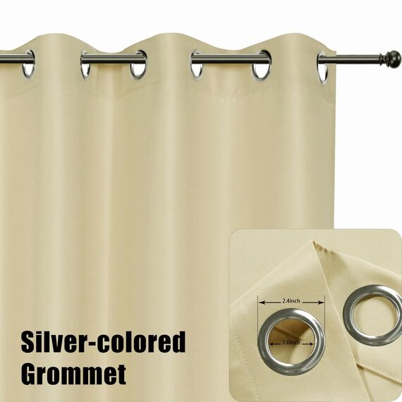 Bonzer Outdoor-Vorhänge für Terrasse, wasserdicht, dick, Privatsphäre, extra breite Ösen, Sonnenlicht blockierend, Außenvorhänge für Veranda, Pergola, Pavillon, Deck, 1 Stück, 387 x 244 cm, Creme