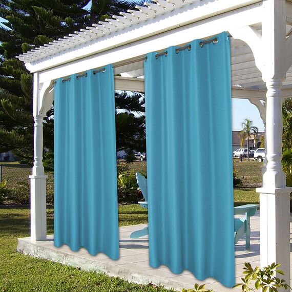 BONZER Wasserdichte Outdoor-Vorhänge für Terrasse, Veranda, Pergola, Cabana, Sonnenlicht, blockierend, Privatsphäre, Innenvorhang, Paneele für Schlafzimmer, Wohnzimmer, 137.2x274.3 cm, Blaugrün