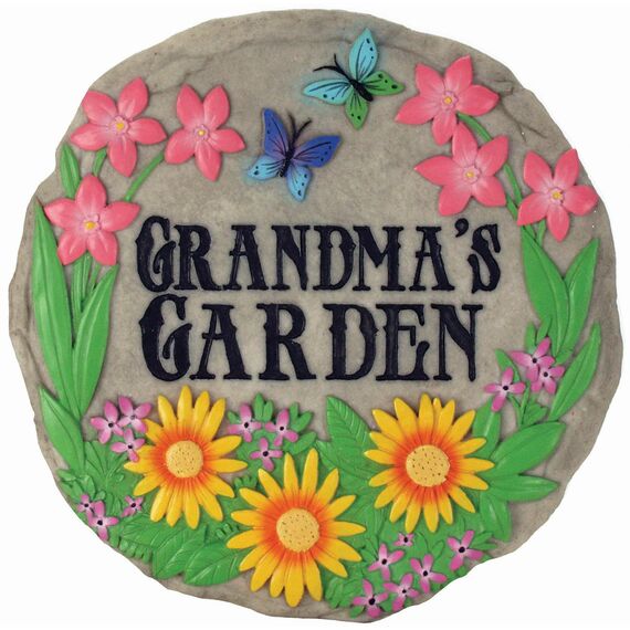 Spoontiques – Garten-Dekor – „Grandma's Garden“-Trittstein – Dekostein für Garten