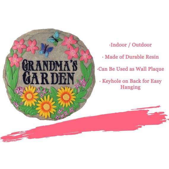 Spoontiques – Garten-Dekor – „Grandma's Garden“-Trittstein – Dekostein für Garten