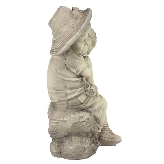 Design Toscano Küssende Kinder Statue mit Junge und Mädchen, Maße: 21.5 x 19 x 35.5 cm 1 kg