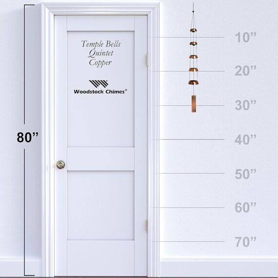 Woodstock Tempelglocken Quintett Kupfer Windspiel [Gartenartikel]