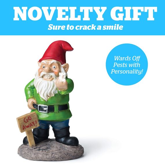 BigMouth Inc Gartenzwerg, Schild mit Aufschrift „Go Away!“