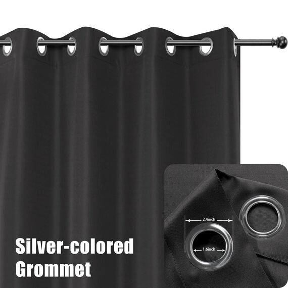 BONZER Outdoor-Gardine Vorhänge für Terrasse, wasserdicht, dicke Privatsphäre, Ösen, Sonnenlicht blockierende Außenvorhänge für Veranda, Pergola, Pavillon, Deck, 1 Paneel, 137 x 305 cm, Anthrazit