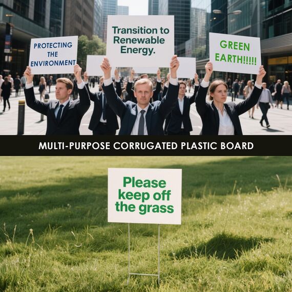 Blanko-Hof-Schilder mit Heringen, weißes, gewelltes Kunststoff-Rasenschild für personalisierte Geburtstags-, Garagenverkauf, Immobilien, Hundekot, großer Pfeil, Miete, 30.5 x 43.2 cm, 3 Stück