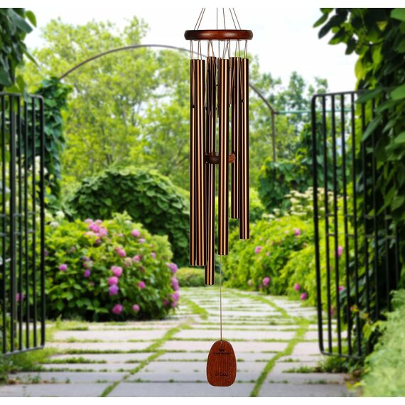 Woodstock Windspiel für draußen, Garten, Terrasse, Veranda und Outdoor-Dekoration (81,3 cm), Pachelbel-Canon-Windspiel, bronzefarben (PCCB)