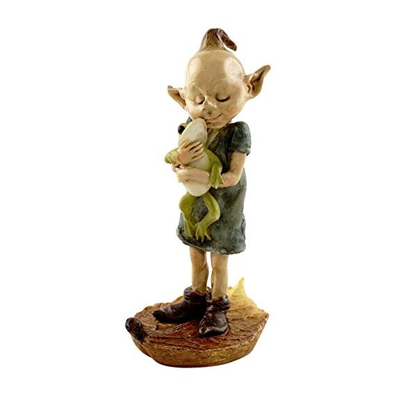 Top Collection Miniatur Feengarten und Terrarium Statue Garden Pixie Elf umarmender Frosch