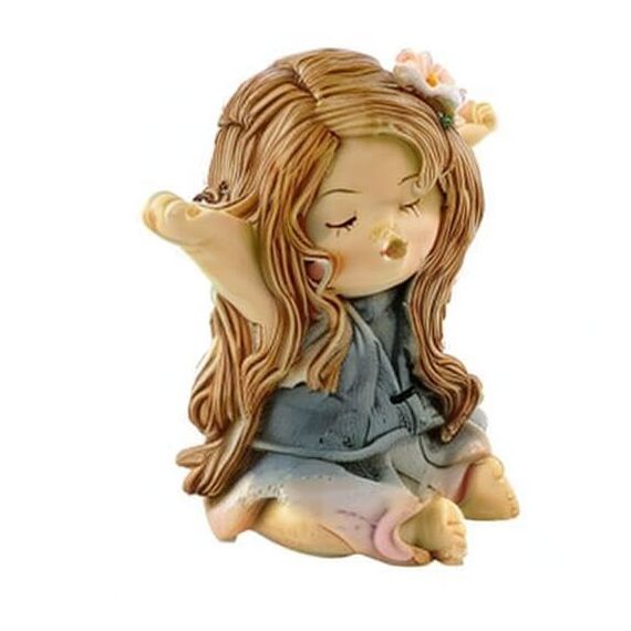 Top Collection Miniatur Feengarten und Terrarium Statue Little Fairy Yawning