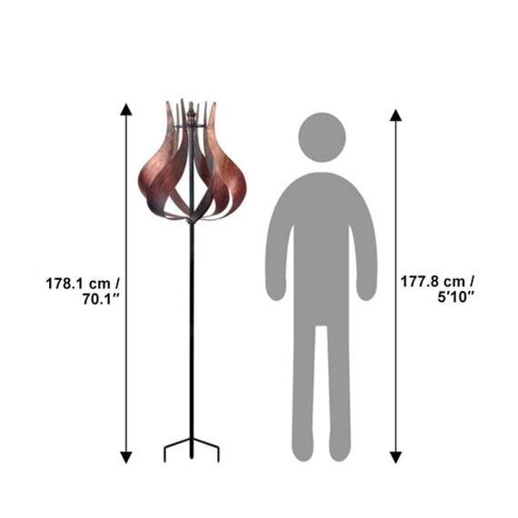 Peaktop Garden Dekor Solarenergie Metall Windmühle Tulpe 3016387