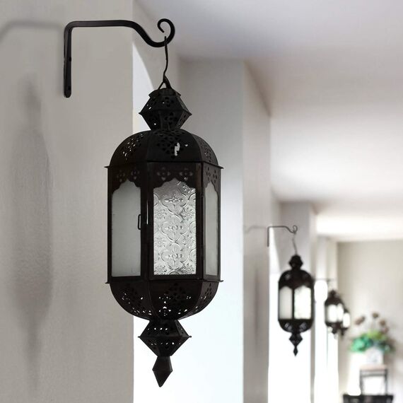 onepeng 2 Stück 15,2 cm Pflanzenaufhänger für drinnen und draußen, hängende Pflanzenhalterung, Wandhaken, dekorative Pflanzenaufhänger, Vogelfutterspender, Windspiele, Pflanzkörbe, Schwarz