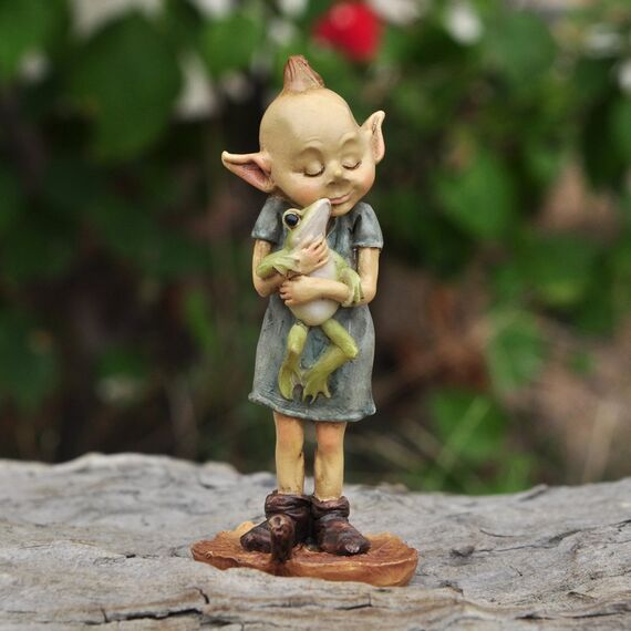 Top Collection Miniatur Feengarten und Terrarium Statue Garden Pixie Elf umarmender Frosch