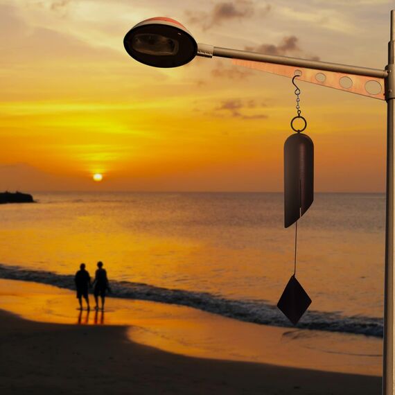 Cesun Exquisit abgestimmte Windglocke, tiefer Ton für Garten, hängende Dekoration (rotbraun)