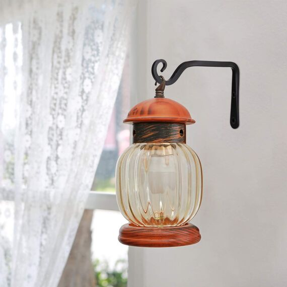 onepeng 2 Stück 15,2 cm Pflanzenaufhänger für drinnen und draußen, hängende Pflanzenhalterung, Wandhaken, dekorative Pflanzenaufhänger, Vogelfutterspender, Windspiele, Pflanzkörbe, Schwarz