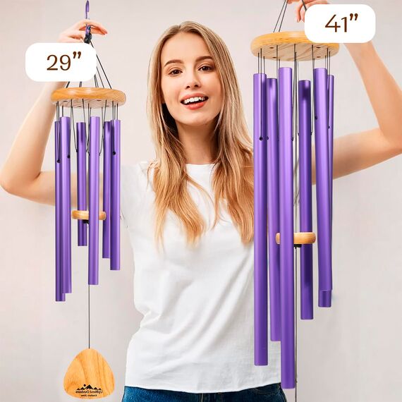 UpBlend Outdoors Windspiel für draußen – 73,7 cm Bronze-Windspiel für draußen, harmonisches Windspiel für draußen, Windspiele für Mutter, Oma, Windspiel für sie