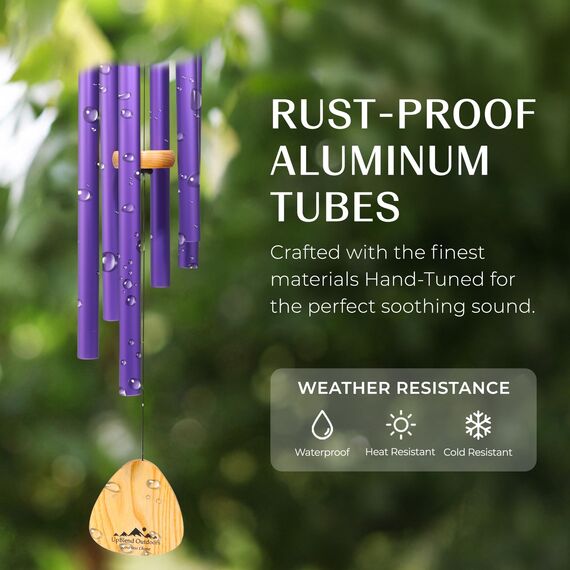 UpBlend Outdoors Windspiel für draußen – 73,7 cm Bronze-Windspiel für draußen, harmonisches Windspiel für draußen, Windspiele für Mutter, Oma, Windspiel für sie