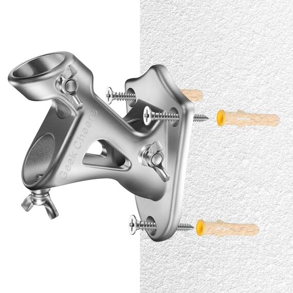 Geek Cheers Robuster Fahnenmasthalter aus Edelstahl, 2 Positionen für 2,5 cm Fahnenmast, Wandhalterung, Flaggenmasthalterung, Klingenbohrer im Lieferumfang enthalten, rostfreie Fahnenmasthalterung,