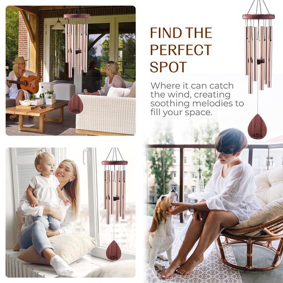 upblend Outdoor Havasu Wind Chime aus Medium Mahogony/Light Bronze