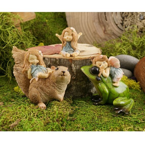 Top Collection Miniatur Feengarten und Terrarium Statue Little Fairy Reitfrosch