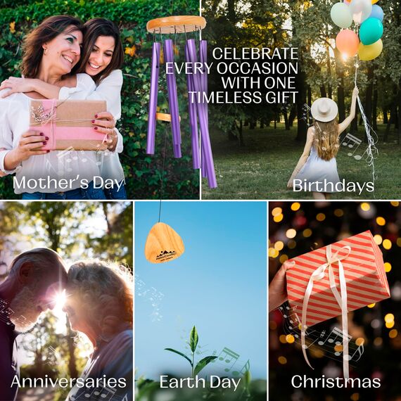 UpBlend Outdoors Windspiel für draußen – 73,7 cm Bronze-Windspiel für draußen, harmonisches Windspiel für draußen, Windspiele für Mutter, Oma, Windspiel für sie