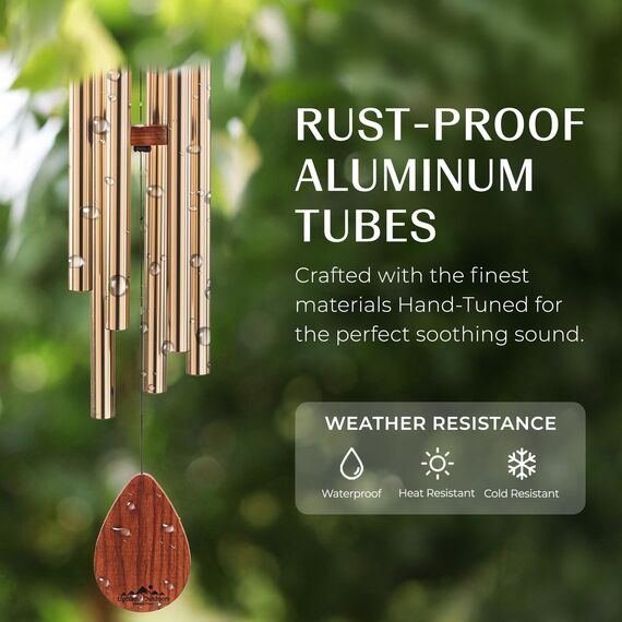 upblend Outdoor Havasu Wind Chime aus Medium Mahogony/Light Bronze