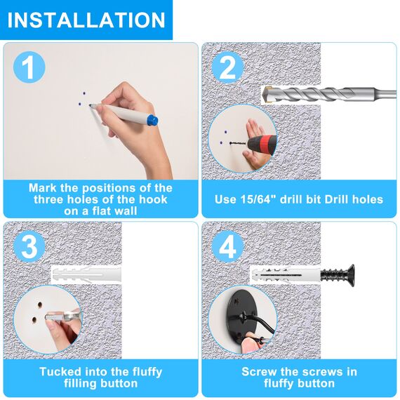 Deckenhaken für hängende Pflanzen – Metall-Pflanzenhalterung, Eisen-Wandhalterung, Laternen, Windspiele, Pflanzgefäße, Outdoor-Dekorationshaken (2er-Pack) (schwarz)