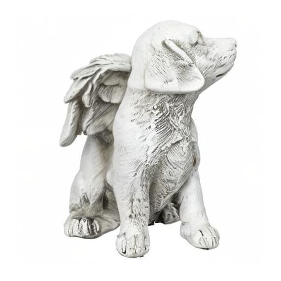 Design Toscano Geliebter Freund, Tier-Grabfigur Hundeengel, Mittelgroß, Kunstharz, Elfenbein, 9 x 11.5 x 14 cm