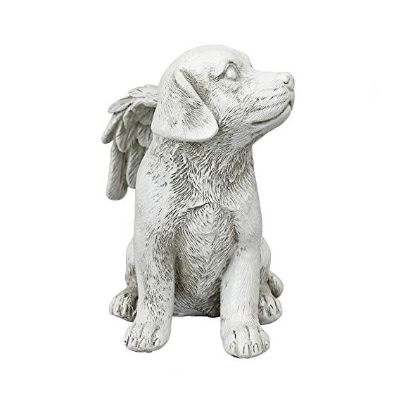 Design Toscano Geliebter Freund, Tier-Grabfigur Hundeengel, Mittelgroß, Kunstharz, Elfenbein, 9 x 11.5 x 14 cm