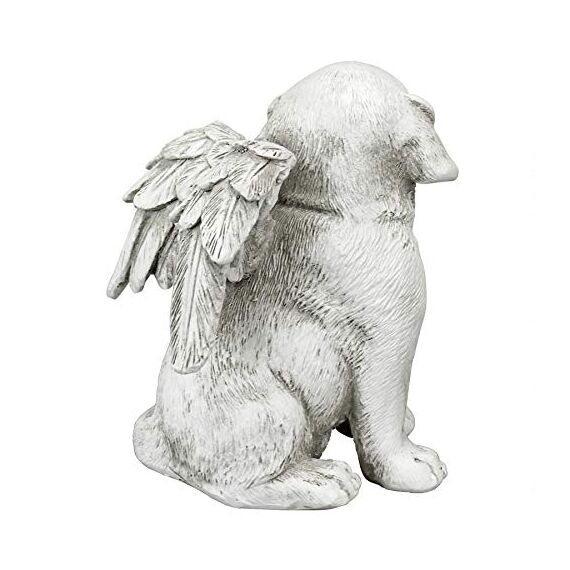 Design Toscano Geliebter Freund, Tier-Grabfigur Hundeengel, Mittelgroß, Kunstharz, Elfenbein, 9 x 11.5 x 14 cm