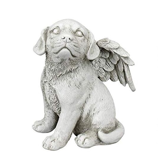 Design Toscano Geliebter Freund, Tier-Grabfigur Hundeengel, Mittelgroß, Kunstharz, Elfenbein, 9 x 11.5 x 14 cm