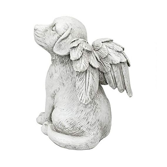 Design Toscano Geliebter Freund, Tier-Grabfigur Hundeengel, Mittelgroß, Kunstharz, Elfenbein, 9 x 11.5 x 14 cm